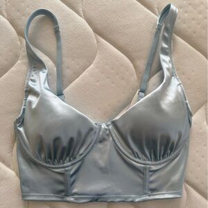 Forever 21 Light Blue Satin Top